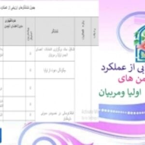 جدول ارزیابى از عملکرد انجمن هاى اولیا و مربیان