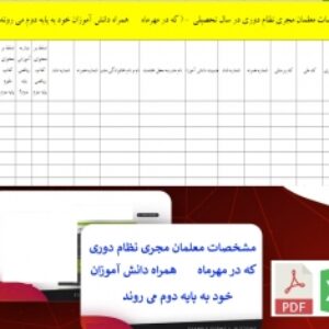 مشخصات معلمان مجری نظام دوری در سال تحصیلی که در مهرماه همراه دانش آموزان خود به پایه دوم می روند