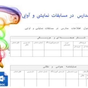 جدول   اطلاعات   مدارس   در  مسابقات  نمایشی  و  آوایی