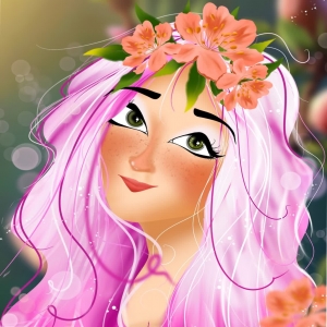فایل نقاشی فرشته صورتی مناسب برای چاپ روی انواع متریال