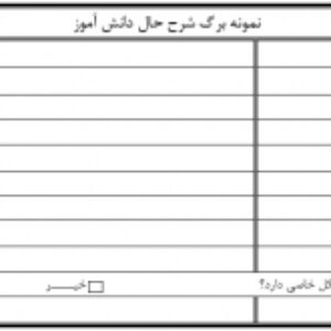 نمونه برگ شرح حال دانش آموز