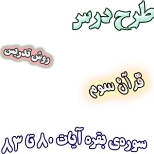 طرح درس و روش تدریس قرآن سوم، فصل3: سوره‌ی بقره‌ آیات 80 تا 83