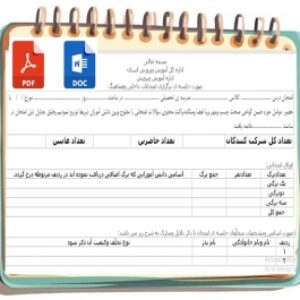 فرم صورت جلسه ی برگزاری امتحانات داخلی وهماهنگ