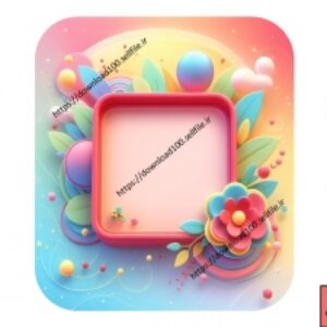دانلود تصویر قاب متن (برد متن) همراه با گل با فرمت پی ان جی (png) در ابعاد بزرگ