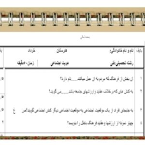 آزمون هویت اجتماعی نوبت دوم پایه دوازدهم فنی