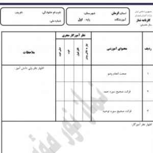 کارنامه نماز