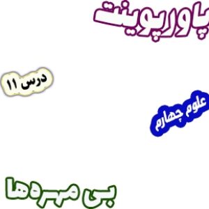 پاورپوینت علوم تجربی چهارم، درس11: بی مهره ها