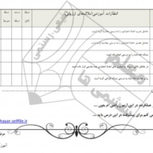 آزمون ریاضی پایه ششم فصل سوم ضرب و تقسیم اعشار (با فرمت doc)