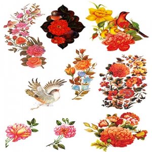 تصاویر  گل و مرغ اسلیمی و مینیاتوری با فرمت PNG