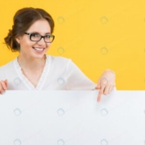عکس استوک خانم در حال اشاره