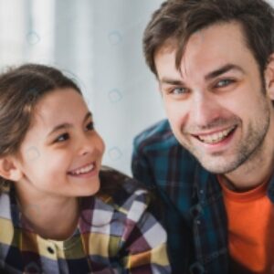 عکس خندیدن پدر و دختر