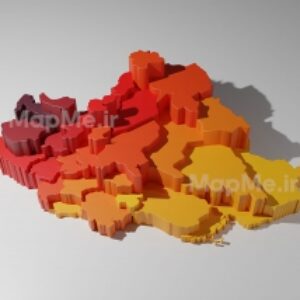 دانلود نقشه رنگی سه بعدی تقسیمات استانی ایران