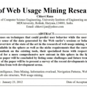دانلود فایل ورد ترجمه مقاله مطالعه ابزارهای کاوش الگوهای کاربردی وب  (A Study of Web Usage Mining Research Tools)