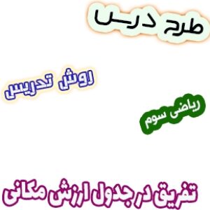 طرح درس و روش تدریس ریاضی سوم، فصل6: تفریق در جدول ارزش مکانی