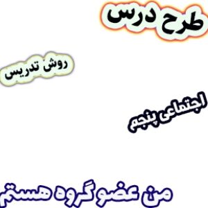 طرح درس و روش تدریس اجتماعی پنجم، درس4 : من عضو گروه هستم