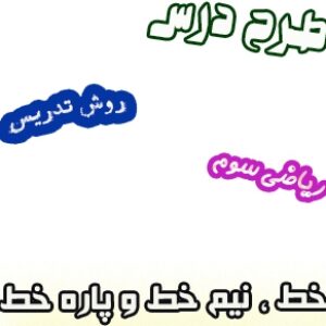 طرح درس و روش تدریس ریاضی سوم، فصل5: خط، نیم خط و پاره خط