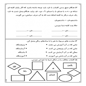کاربرگ ماهانه اسفند ماه پایه دوم دبستان (ابتدائی): (ریاضی، فارسی، علوم وهدیه) (83 صفحه)