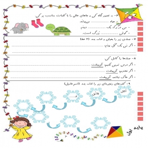 کاربرگ ماهانه بهمن ماه پایه دوم دبستان (ابتدائی): (ریاضی، فارسی، علوم وهدیه) (122 صفحه)