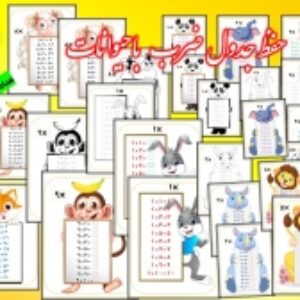 حفظ جدول ضرب  با حیوانات