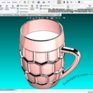 آموزش پیشرفته سالیدورک solidworks طراحی لیوان شیشه ای دسته دار
