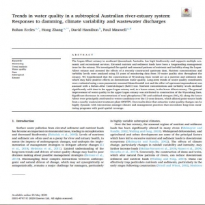 ترجمه مقاله Trends in water quality in a subtropical Australian river-estuary system: Responses to damming, climate variability and wastewater discharges
