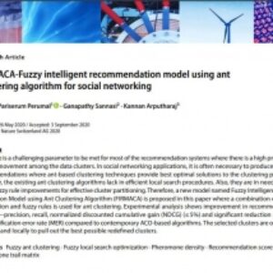 ترجمه مقاله  FIRMACA‑Fuzzy intelligent recommendation model using ant clustering algorithm for social networking