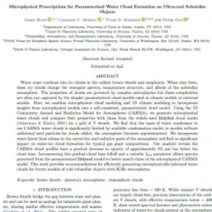 ترجمه فارسی مقاله :Microphysical Prescriptions for Parameterized Water Cloud Formation on Ultra-cool Substellar Objects