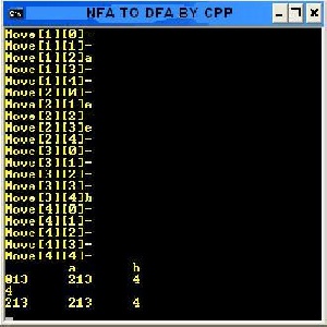 تبدیل nfa to dfa به زبان cpp