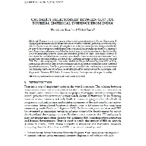 ژورنال Causality relationship between GDP, FDI, Tourism: Empirical evidence from India به همراه ترجمه