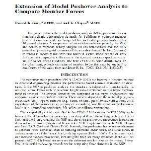 ژورنال Extension of Modal Pushover Analysis to  Compute Member Forces به همراه ترجمه