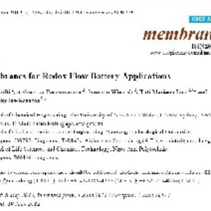 ژورنال Membranes for Redox Flow Battery Applications به همراه ترجمه