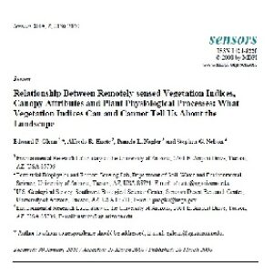 ژورنال Relationship Between Remotely-sensed Vegetation Indices, Canopy Attributes and Plant Physiological Processes: What Vegetation Indices Can and Cannot Tell Us About the Landscape به همراه ترجمه