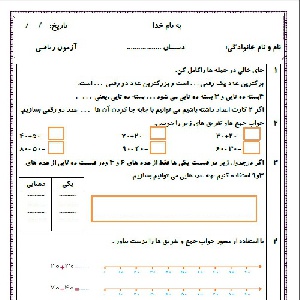 نمونه سوال ریاضی دوم دبستان از فصل 2