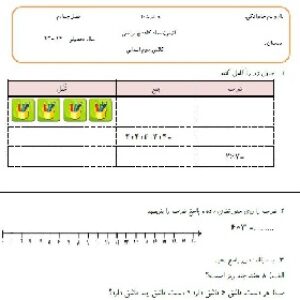 نمونه سوال ریاضی سوم ابتدایی (فصل چهارم)