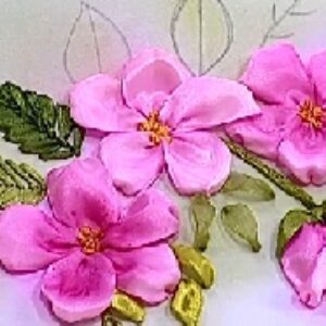 آموزش  روبان دوزی دوخت برگ