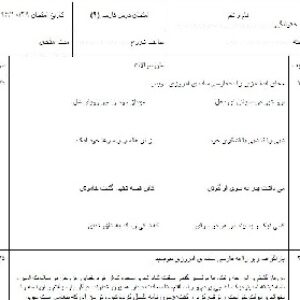 نمونه سوالات نوبت اول آزمون فارسی(2) یازدهم رشته علوم انسانی
