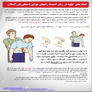 پوستر کمکهای اولیه در زمان انسداد راه هوایی بزرگسالان (پوستر مانور هایملیخ)