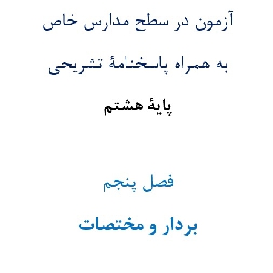 آزمون¬ در سطح مدارس خاص به همراه پاسخنامۀ تشریحی پایۀ هشتم  فصل پنجم بردار و مختصات