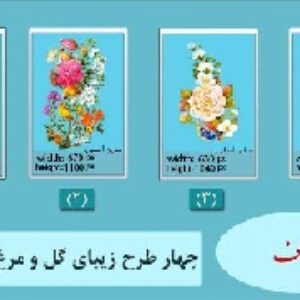 4 طرح زیبای گل و مرغ مینیاتوری