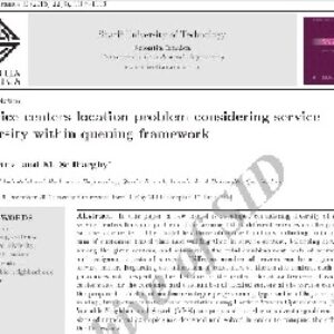 ISI Paper: Service Centers Location Problem Considering Service Diversity within Queuing Framework