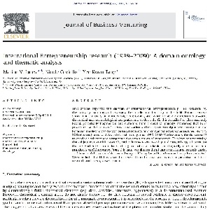 international Entrepreneurship research (1989– 2009): A domain ontology and thematic analysis